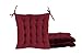 YIBO Pack 2/4/6 Cojines para sillas , 50X50CM Relleno de Algodón por Dentro , Color Liso, Correas de Sujeción , ​Ideal para la Decoración de Jardín Cuarto Fabricado en España (50X50, Rojo, 2)