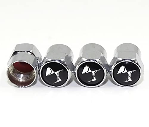 Protrex UK Chrome Wheel Valve Dust Caps. DS DS3 DS4 DS5 DS7 DS9 CROSSBACK E-TENSE, silver