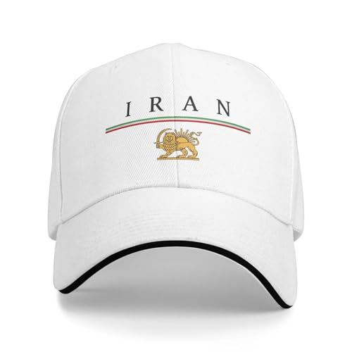 Casquette baseball drapeau iranien Lion et Soleil, couvre-chef de voyage aux finitions soignées