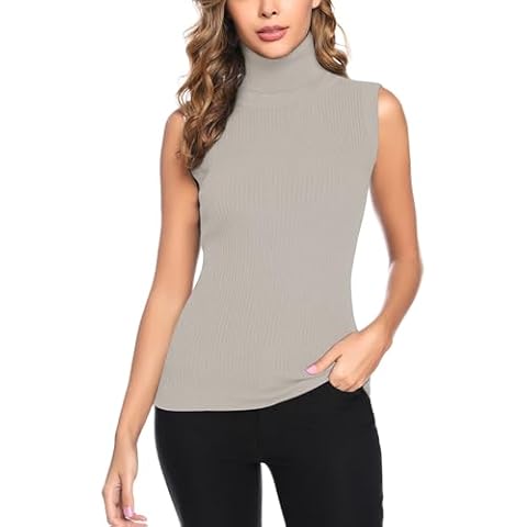 Gyabnw Pull Femme Col Roulé Sans Manche Cover