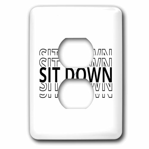 3dRose 3DRose Sweetzel - Quote - Sit Down Distorted Text - Light Switch Covers (lsp-388429-6)
