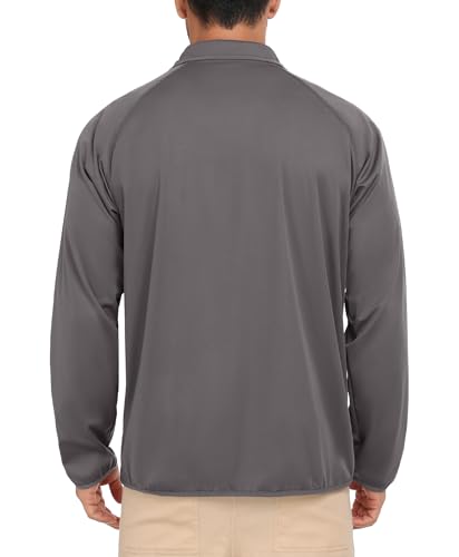 Little Donkey Andy Men's 1/4 Zip Pullover Golf Sweatshirts Waterproof Long Sleeve Athletic Shirts with 3 Pockets for MTB3