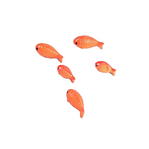 zalati Mini Figuras de Peces 5 Piezas Miniatura Micro Paisaje Adornos de Peces para Musgo Micro Paisaje Juguete Casa Piscina Construcción Decoración - 3 Piezas Tamaño M, 2 Piezas Tamaño S