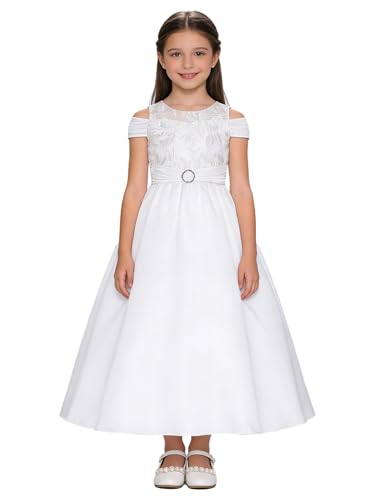 Vestido de princesa para niñas con hombros descubiertos para bodas