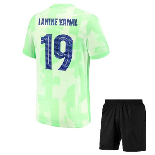Image of Sports Soccer Home Away Kids Boys Barce Lamine Yamal Football Jersey Boys Set T-Shirt and Shorts