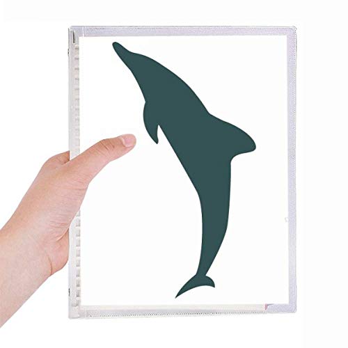 Carnet de notes en spirale rechargeable motif dauphins bleu océan pour bureau et dessin