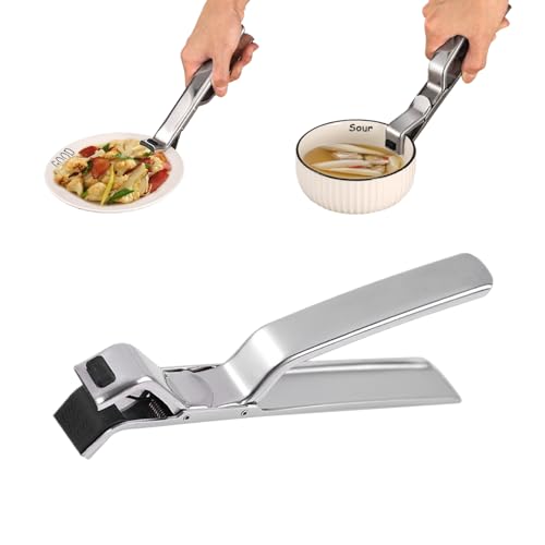 ThFmlva Hot Plate Gripper Professional Stainless Steel Non-Slip Bowl Holder Anti-Scald Bowl Clamp...