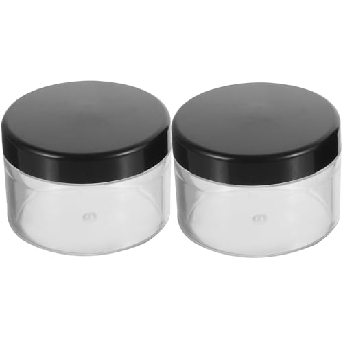 SHINYPASING Tarros de Maquillaje Vacíos 50g Tapa, Envases Portátiles de Plástico para Polvos Compactos y Polvos Sueltos, 2 Unidades, Contenedores Pequeños Ideales para Viajes y Muestras