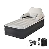 DIMAR GARDEN Twin Size Air Mattress with Headboard and Pump,Blow Up Mattress Inflatable Bed with Pillows