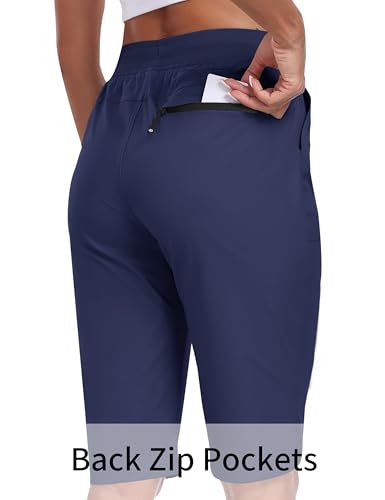 MoFiz Womens 13" Knee Length Hiking Shorts Quick Dry Water Resistant Athletic Travel Golf Bermuda Shorts with 3 Pockets3