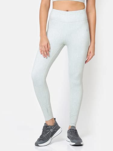 Image of CULT High Waist Running Tights with Side Pocket | Geometric Print | Breathable | Moisture-Wicking | Curved Hem