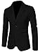 Allegra K Men Classic Notched Lapel Blazer, S (US 36), Black