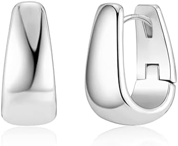 925 Sterling Silver Earrings Small Chunky Silver Earrings for Wom...