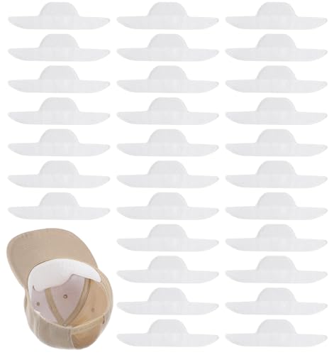 30 Pcs Hat Sweat Liner, No Sweat Hats Liners Absorbent Sweats Protection Pads for Caps, Nosweat Baseball Hat Liners Protector, Ideal for Men & Women, Golf & Baseball Hats, White