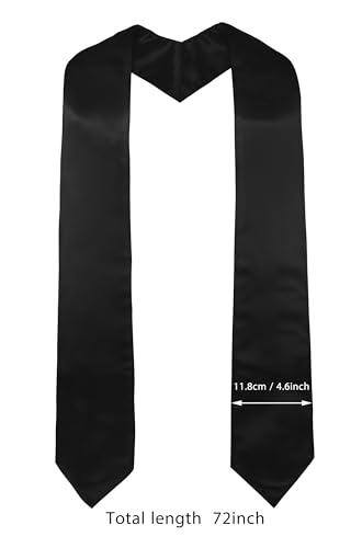 GraduatePro Abschluss Stola Kirche Priester Chor Stahl Erwachsene Unisex Universität 152cm Schwarz