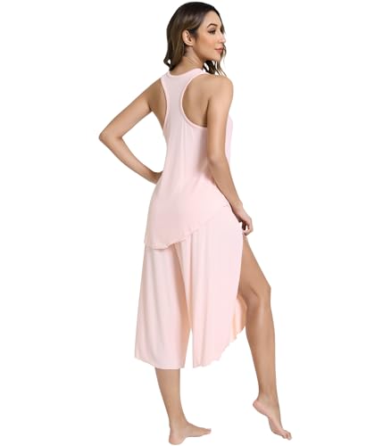 Image of NACHILA Bamboo Viscose Pajamas for Women Racerback Tank Capri Set