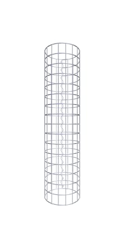 Säule Steinkorb-Gabione rund, Maschenweite 5 x 5 cm, Höhe 80 cm, Spiralverschluss, galvanisch verzinkt (27 cm Durchmesser)