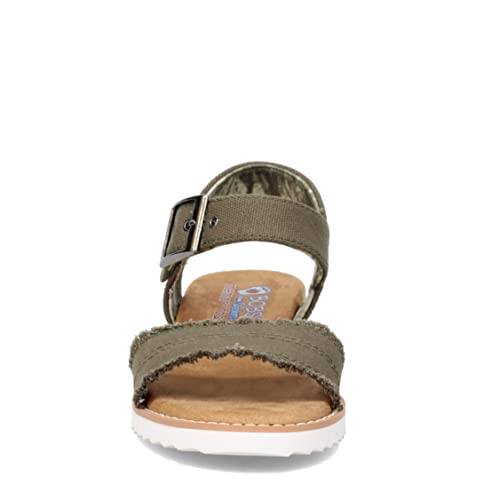Skechers Women's Desert Kiss - Frayed Sandal, olive green, 9.5 US