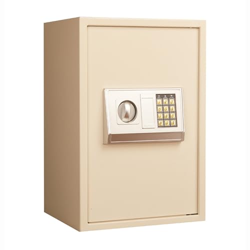 XRRJFYH Cofre para Casa Caja Fuerte Ignifuga Caja Caudales con Codigo Safe con Estante Extraíble y Función de Alarma