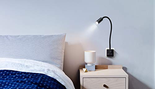 ENUOTEK Flexible LED Wall Mounted Spotlight Bedside Reading Light with Power Plug, Touch Switch and Remote Control, 3W 280Lm Neutral White Lighting 4000K, 1 Lamp and 1 Remote Controller - Cosy Home Interiors ENUOTEK Flexible LED Wall Mounted Spotlight Bedside Reading Light with Power Plug, Touch Switch and Remote Control, 3W 280Lm Neutral White Lighting 4000K, 1 Lamp and 1 Remote Controller - Image 3