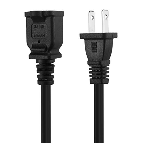 10Ft(3M) Polarized Us 2-Prong Male-Female Extension Power Cord Cable, 2 Outlet Extension Cable Cord Us Ac 2-Prong Male/Female Power Cable10A/125V,Nema 1-15P To 1-15R Cable Polarity #TOP2