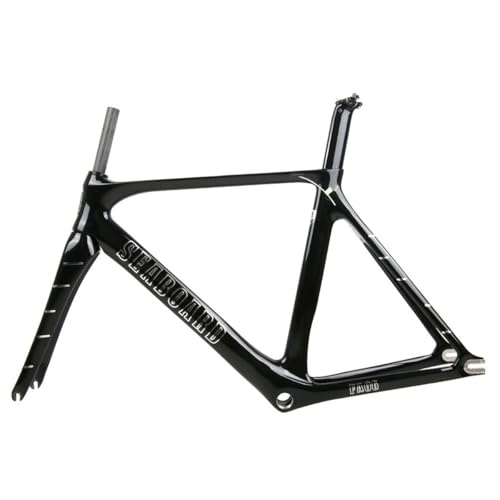 BSFHQS Carbon Fiber Bike Frame 700C Fixed Gear Bike Frameset 52cm 55cm Track Bike C Brake Frame Quick Release 100/120mm(55cm)