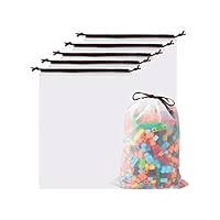 5Pcs Portable Travel Storage Bags,Portable Storage Bags,Waterproof Travel Translucent Shoes Bags with Drawstring,Multifunctional Storage Bag Shoes Pouch for Clothes Shoes Travel Accessories(30*35cm)