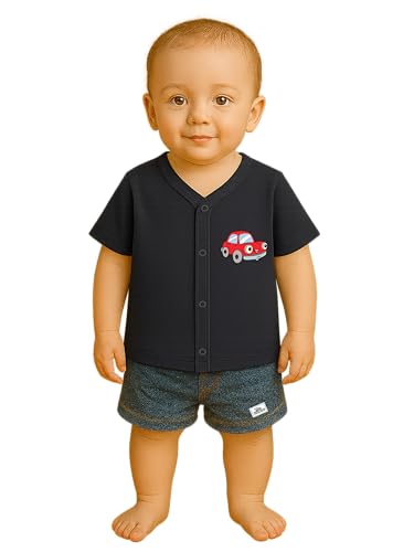 Image of Kidbee Baby Front-Open Cotton Jabla /Top, Full Sleeve, Unisex, Months, Pack of 3
