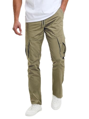 Pantalon homme cargo avec poches de loisirs et taille élastique confortable