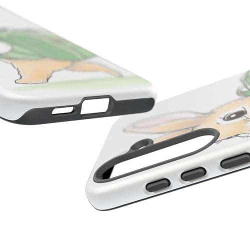 Coque Samsung S25 Plus lapin mignon avec sac à dos vert rigide mate - 3