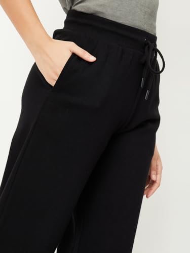 Image of Max Women Loose Mid Rise Solid Athleisure Track Pants