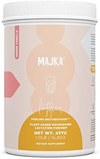 Majka Organic Lactation Protein Powder for Nursing Moms, Breastfeeding Safe Supplement for Increased Breast Milk, Complete Postnatal Vitamin, Vegan, Gluten Free, 1.03 LB (Green Vanilla)