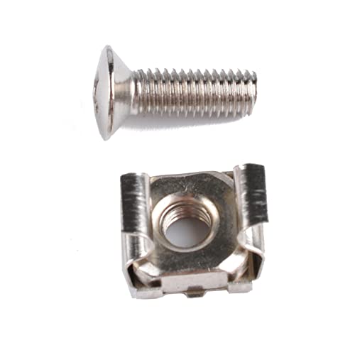 HEMOTON 2 Set Square Nut Screw Kit M6x20 Mounting Screws Washers for Server Rack