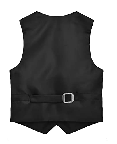 Image of Lilax Toddler & Little Boys Suit Set, Formal Suit Vest, White Dress Shirt, Dress Pants and Bowtie 4 Piece Suit Set