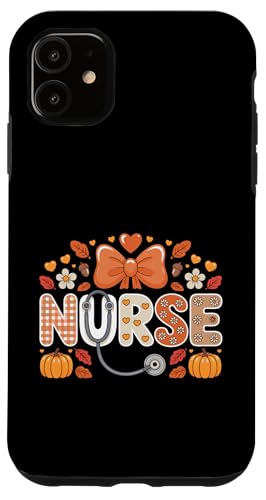 秋 かぼちゃ 看護師 聴診器 ハッピー 秋 yall 女性 看護師 スマホケース iPhone 11 用