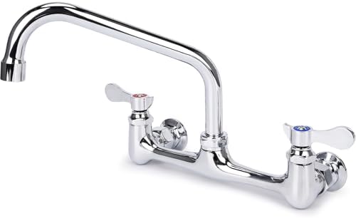 Wall Mount Kitchen Faucet 8" Center Commercial Sink Faucet with 8...