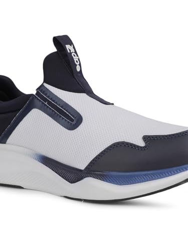 Image of Liberty Leap7x REACTIVE5E Men Sports Walking Shoes - White | Comfortable and Durable Non-Lacing Closure - Suitable for Running, Gym, Jogging and Outdoor Shoes for Man - Cushioned Footbed