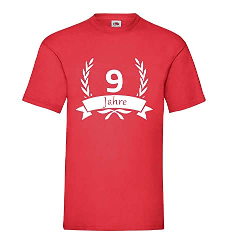 T-shirt rouge couronne de laurier homme idée cadeau originale 9 ans