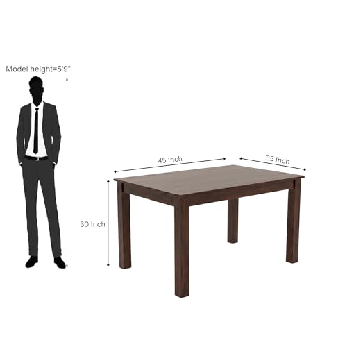 Image of SONA ART & CRAFTS Poster Sheesham Wood Dining Table Set 4 Seater Dinner Dinning Table with 2 Cushion Chair with 1 Bench for Dining Furniture for Living Room Home Hotel Office (Walnut)