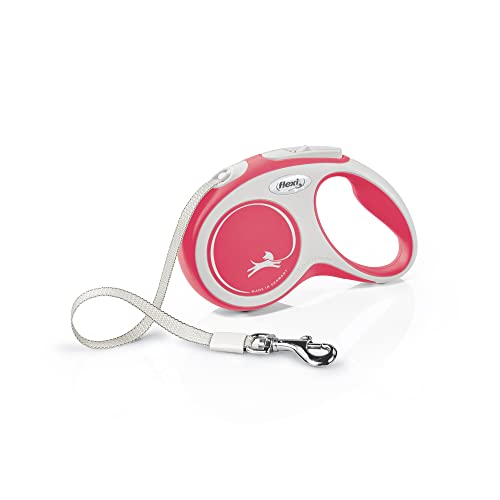 Flexi® Comfort S | Laisse rétractable à Sangle de 5 m pour Chiens jusqu'à 15 kg | Rouge | Laisse à Enrouleur pour Chien | Poids : 230 g | Dimensions : 10...