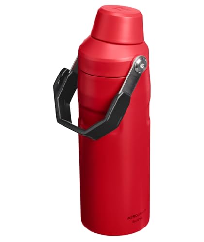 Image of Stanley IceFlow Fast Flow Water Bottle 16 oz | Angled Spout Lid | Lightweight and Leakproof for Travel and Sports | Insulated Stainless Steel | BPA-Free | Chili Black