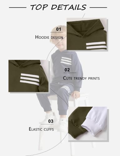 Image of Toddler Boy Clothes Long Sleeve Hoodie Sweatsuits Tops and Pants 2Pcs Boys Fall Winter Outfits Set