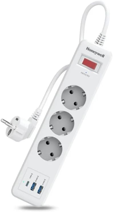 Honeywell Akım Korumalı Priz 3lü 1xType-C 2xUSB-A HC000037