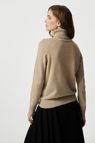 Image of EURKEA Women's Turtleneck 100% Cashmere Sweater, Long Sleeves Pullover Winter Top for Women, Gift Ready