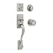Kwikset Hawthorne Single Cylinder Handleset w/Cameron Knob featuring SmartKey in Satin Nickel