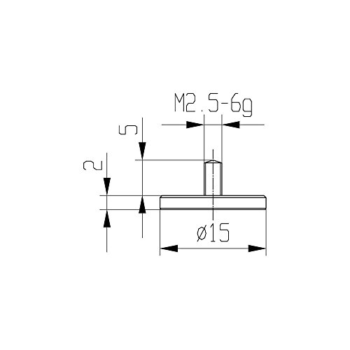 Measuring insert for dial gauge, diameter 15 mm, type: 102, stainless steel, 573/11 15