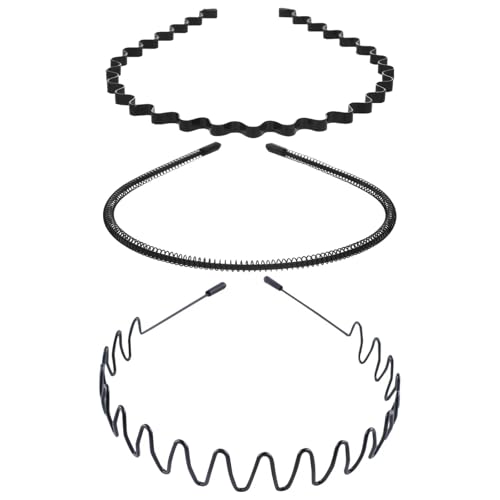 3 diademas de metal, aros de metal para el pelo, banda para el