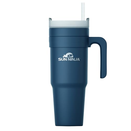 Image of SUN NINJA 40oz Insulated Tumbler, Stainless Steel, Navy Blue