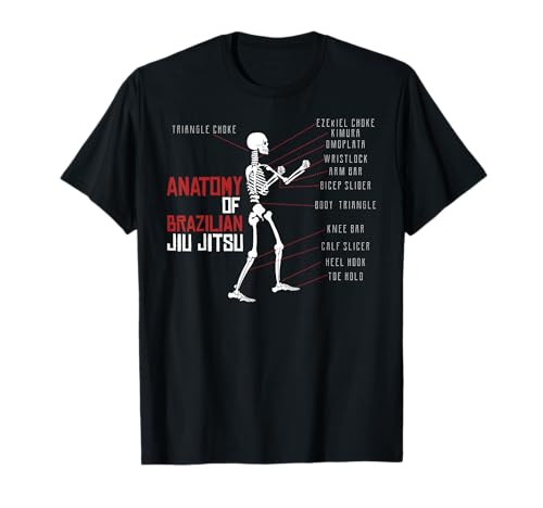 MMA Grappling Geschenk Anatomy of BJJ Brazilian Jiu Jitsu Design T-Shirt