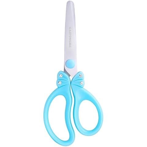 Kids Scissors,Child Scissors,Blunt tip Scissors for Kids,Girls Scissors,Safety Scissors Suitable for Students Age 5-8 8-10,Girls Gift,Especially Cute and Most Favored by Girls Color Powder Blue Cover